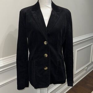 GAP 💯 Cotton Black Velvet Look Button Down Blazer Jacket size L